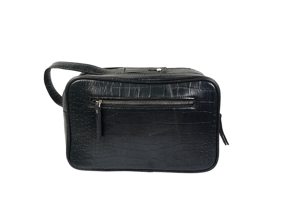 Leather black mens organiser