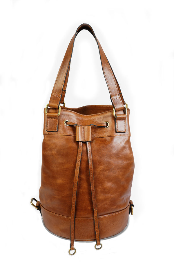 Brown leather women hand bag