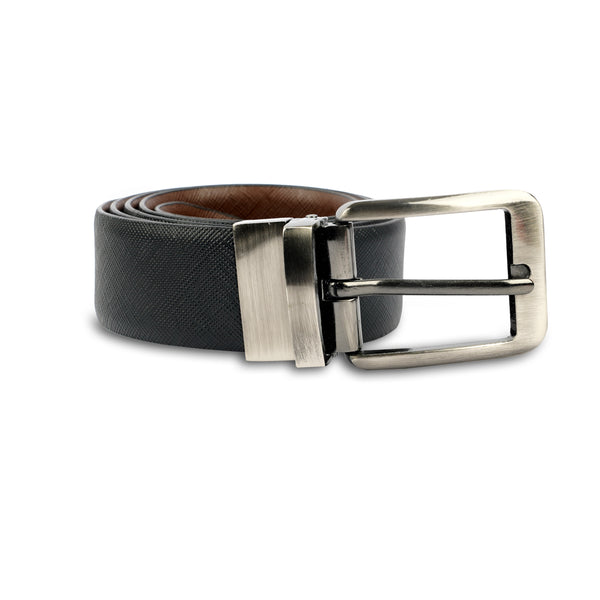 Leather belt reversible