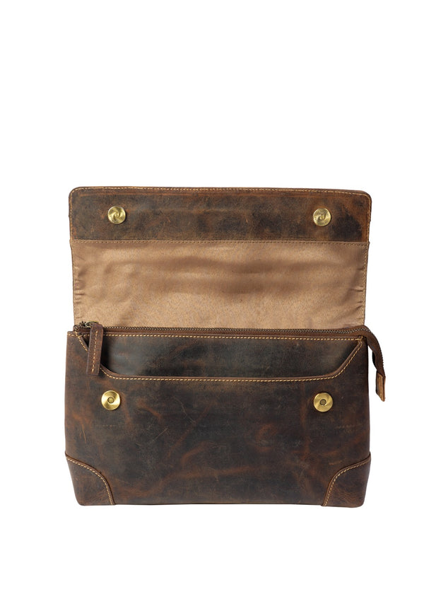 Leather men hand clutch
